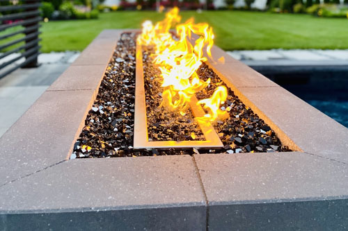 Fire pit with stone seating